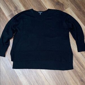 Oversized cashmere V neck sweater tunic